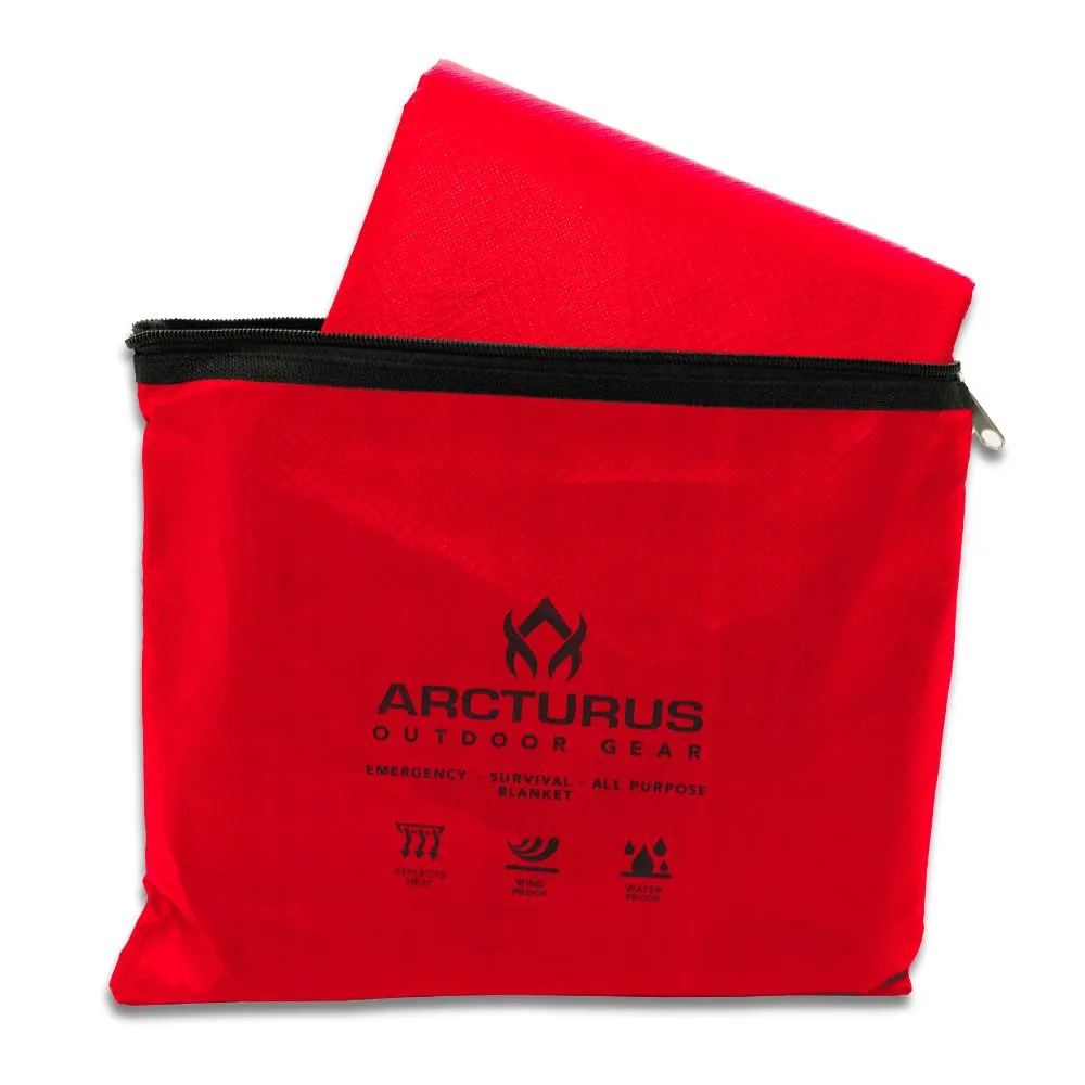 Arcturus Outdoor Survival Blanket 60" x 82" - Red