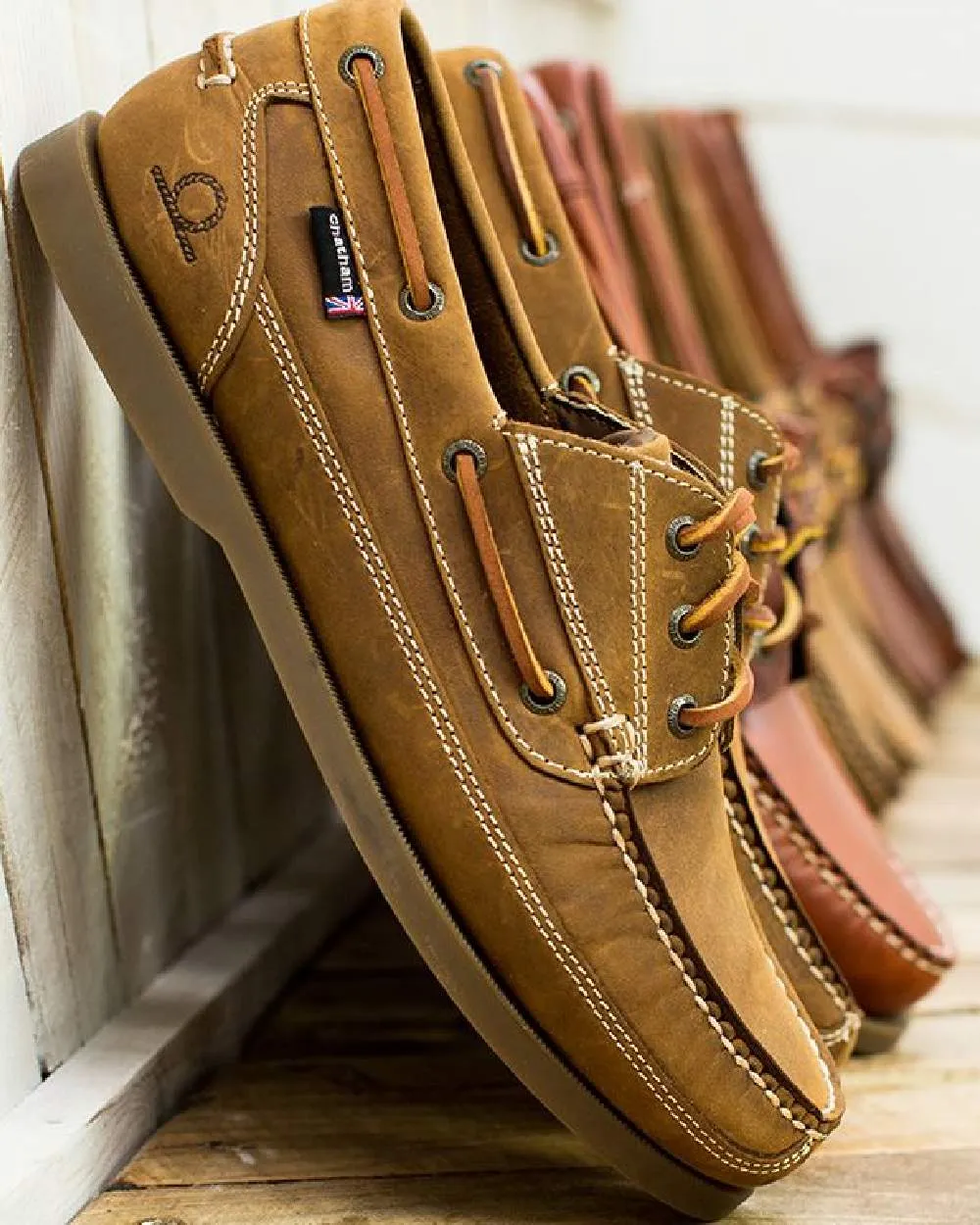 Chatham Mens Rockwell II G2 Leather Wide Fit Boat Shoes