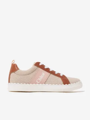 Chloé Girls Logo Trainers in Beige