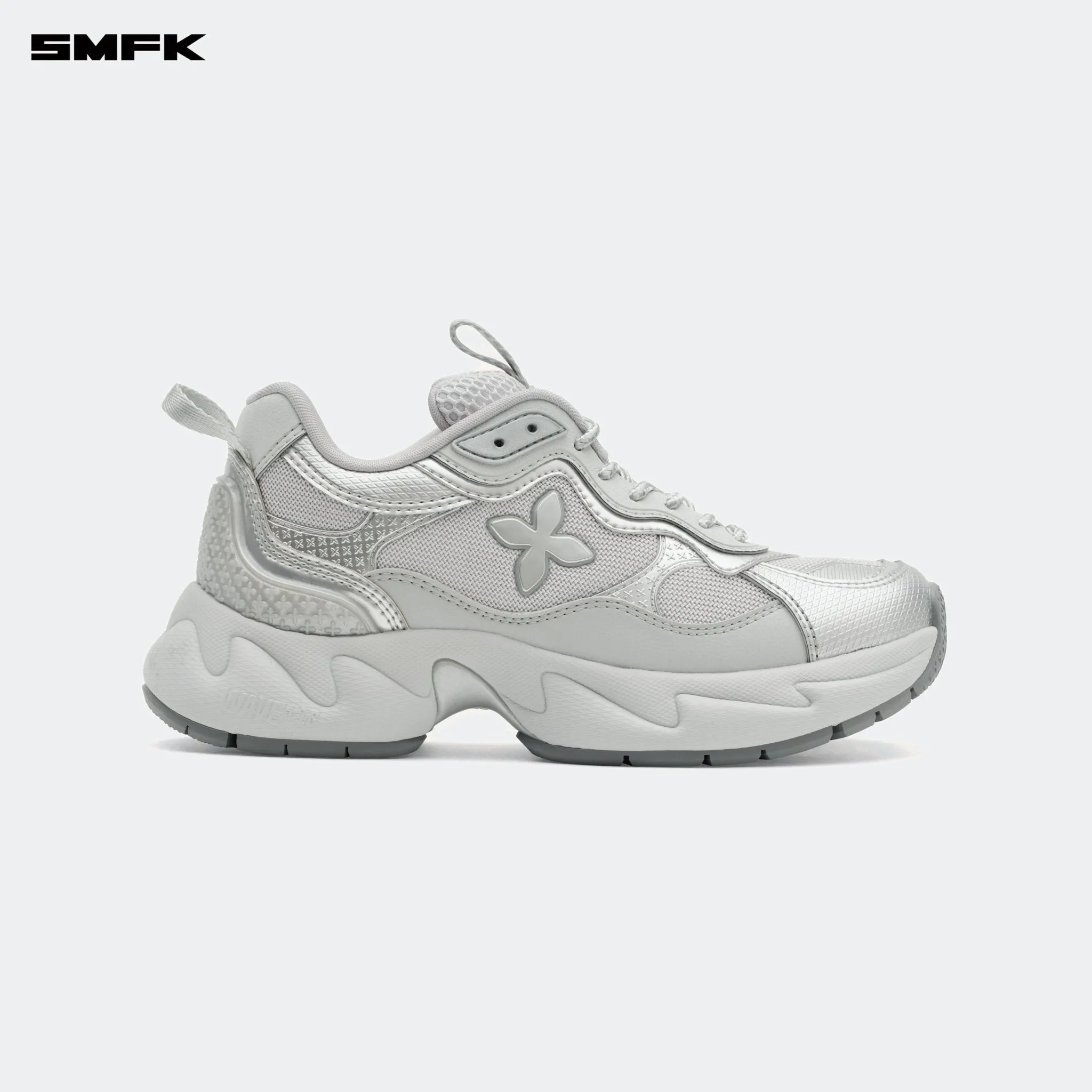 COMPASS WAVE Retro Jogging Shoes In Gray