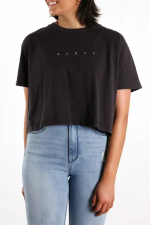 Essentials Ember Crop Tee Black