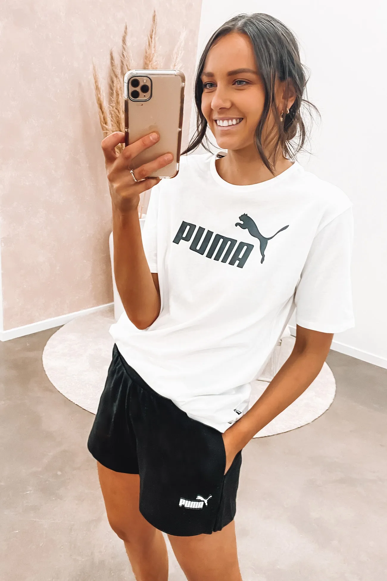 Essentials Logo Boyfriend Tee Puma White