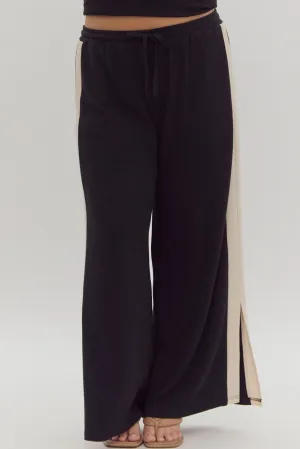 Everyday Trends Black Textured Pants