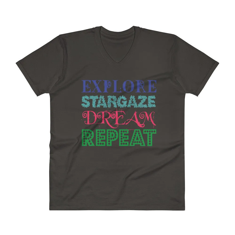 Explore Stargaze Dream Repeat V-Neck T-Shirt