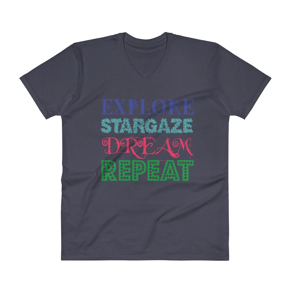 Explore Stargaze Dream Repeat V-Neck T-Shirt