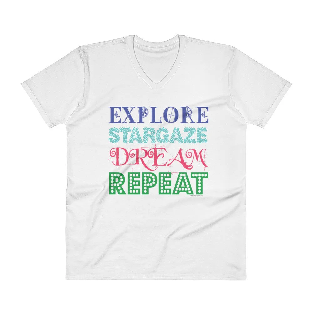 Explore Stargaze Dream Repeat V-Neck T-Shirt