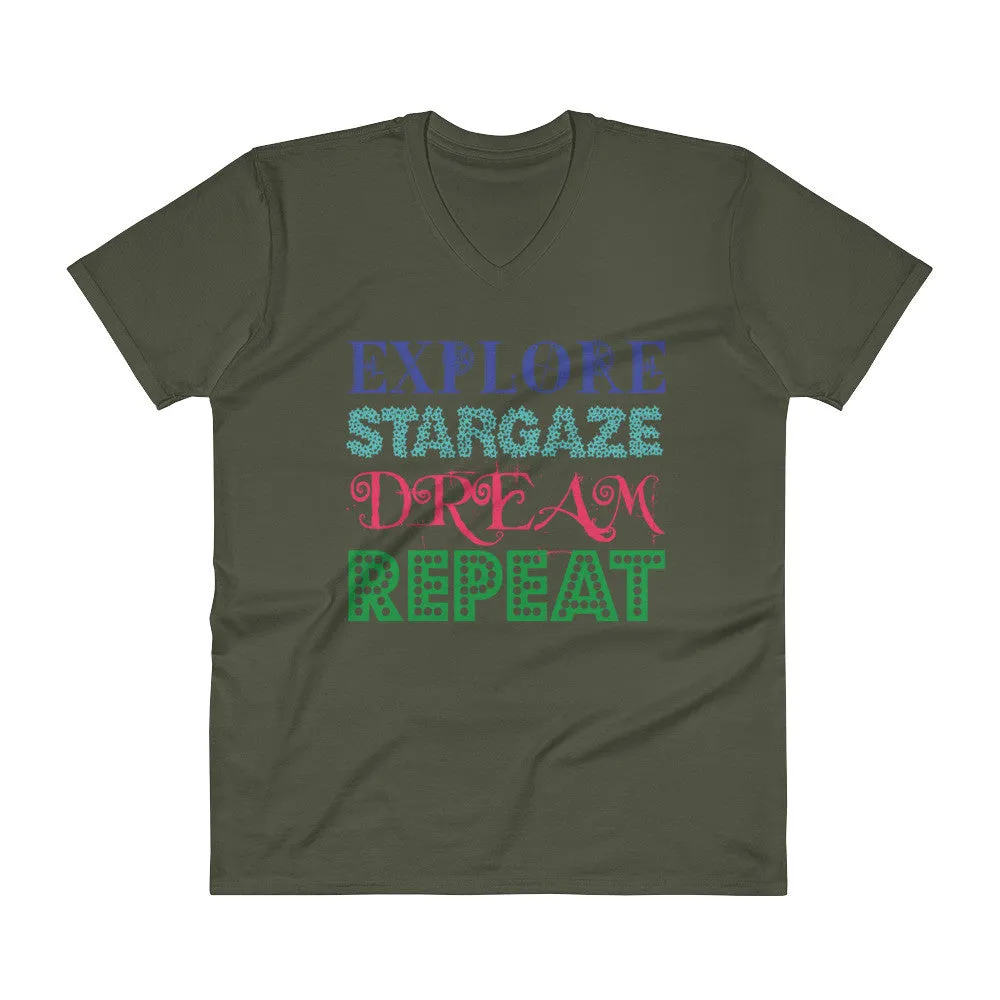 Explore Stargaze Dream Repeat V-Neck T-Shirt