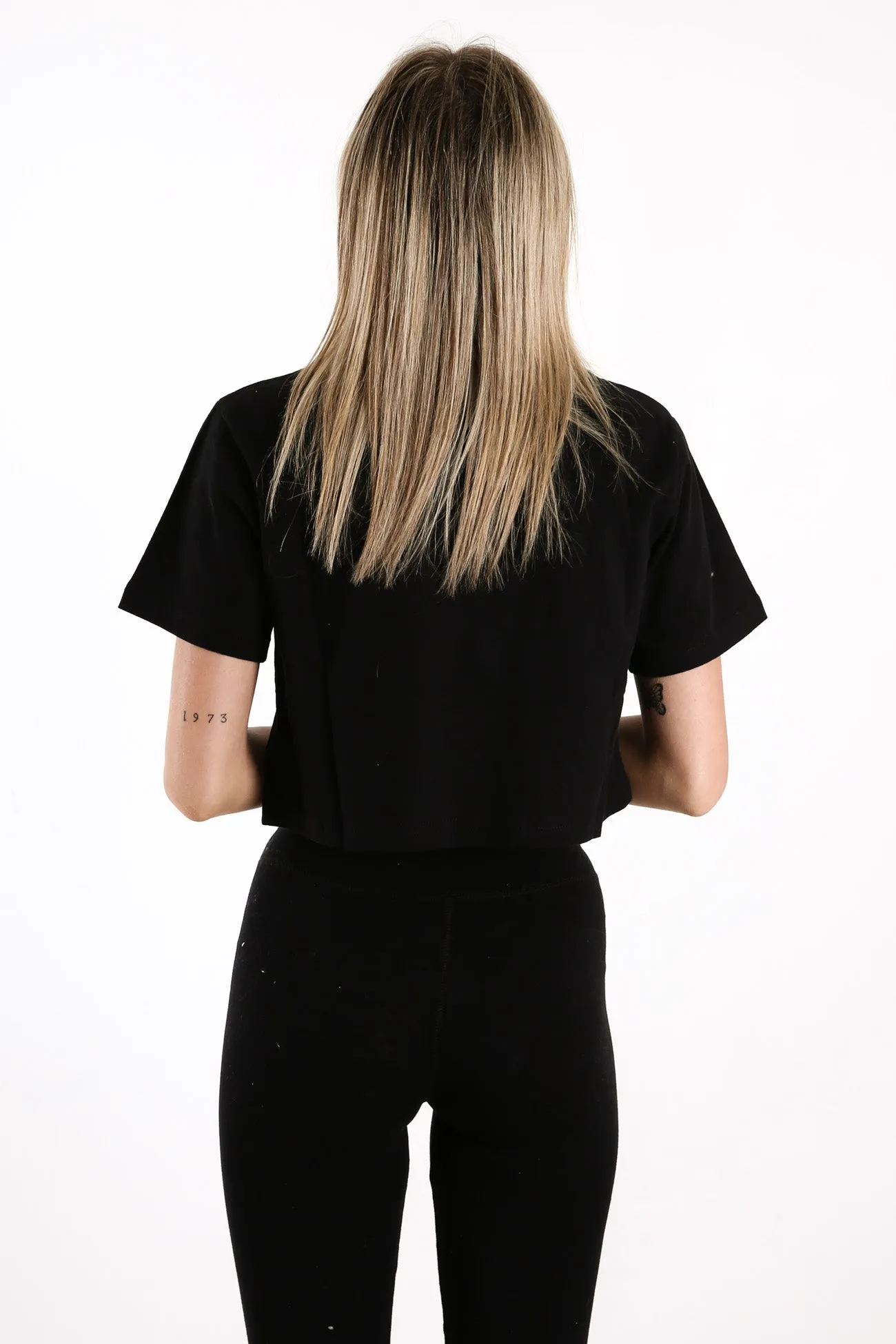 Fireball Cropped Tee Black