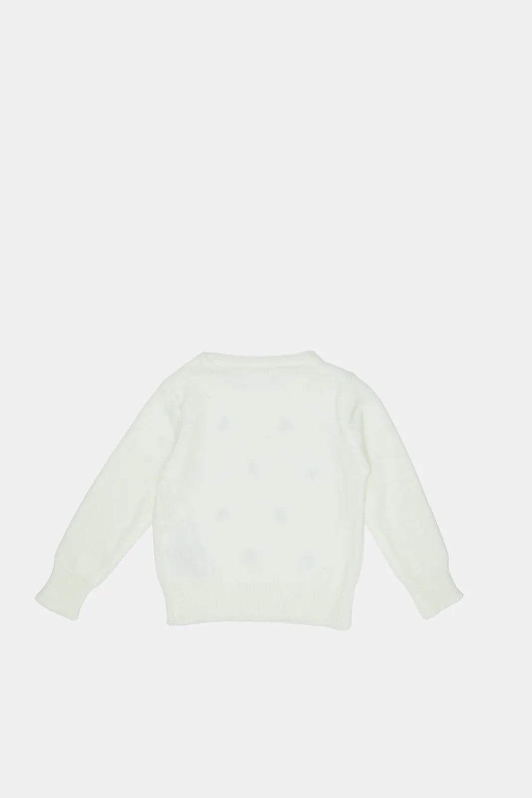 Infant Girls Cream Embellished Pullover