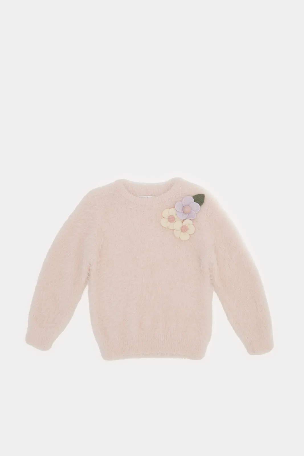 Infant Girls Pink Embroidered Pullover