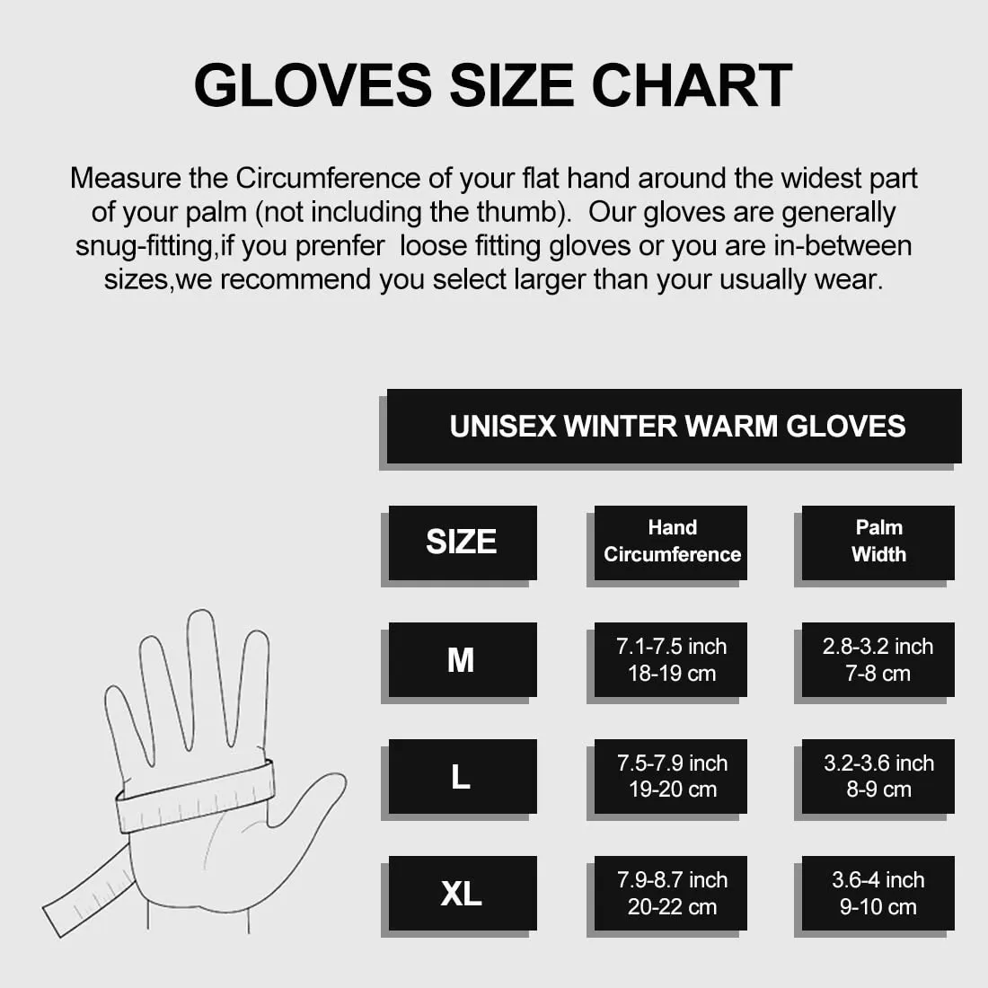 NewDoar Winter Gloves Touch Screen, Windproof Snow Gloves