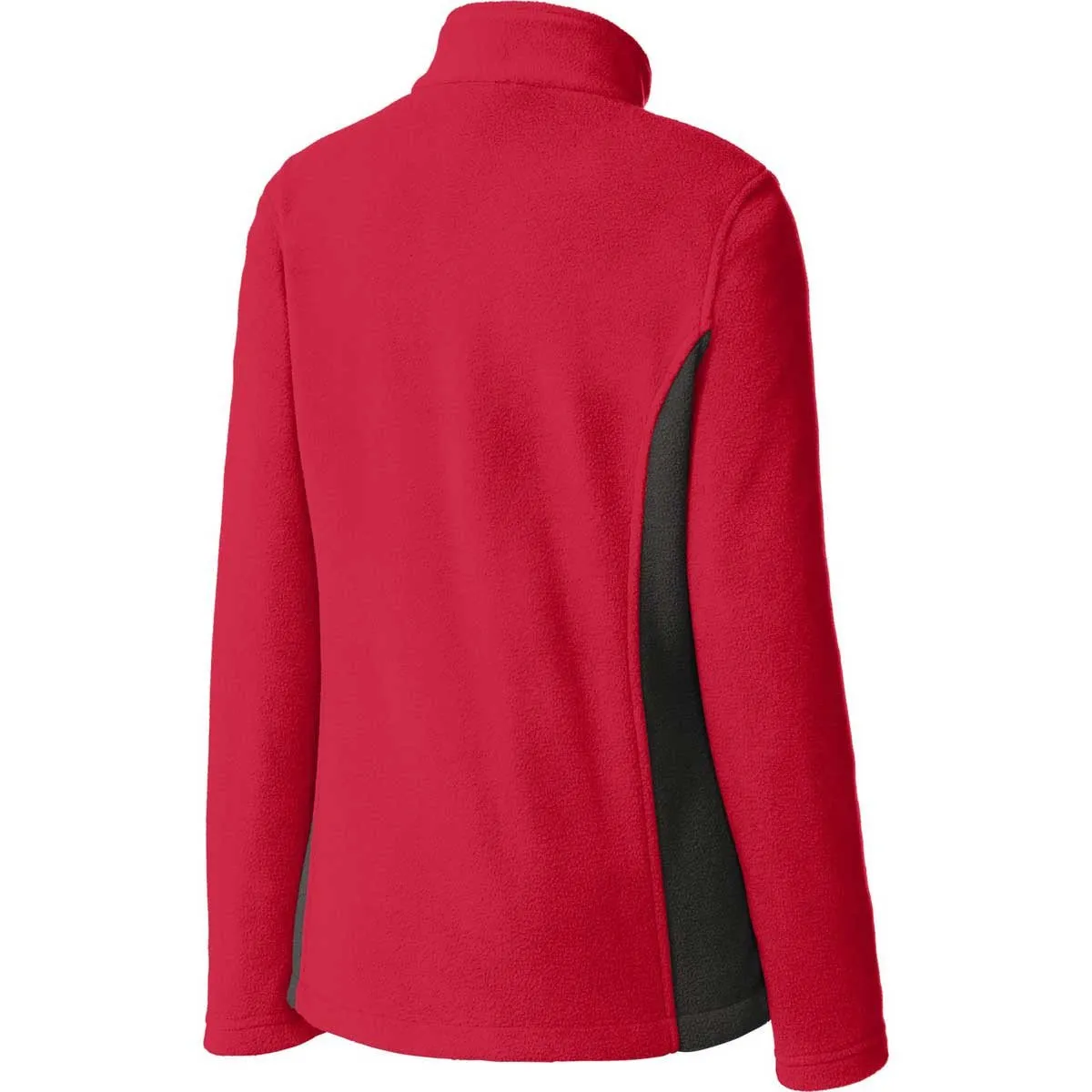 Port Authority Women's Rich Red/Black Colorblock Value Fleece Jacket