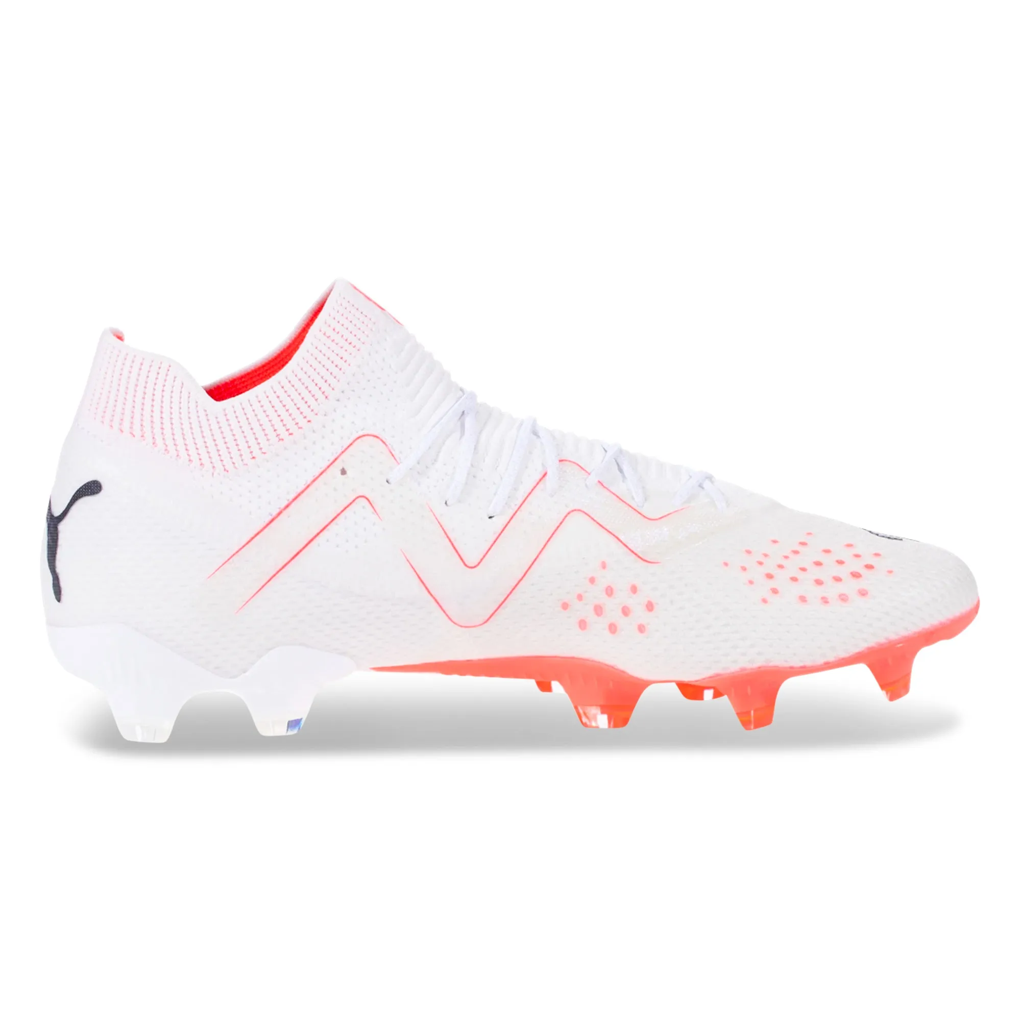 Puma Future Ultimate Soccer Cleats FG/AG Soccer Cleats (Puma White/Fire-Orchid)