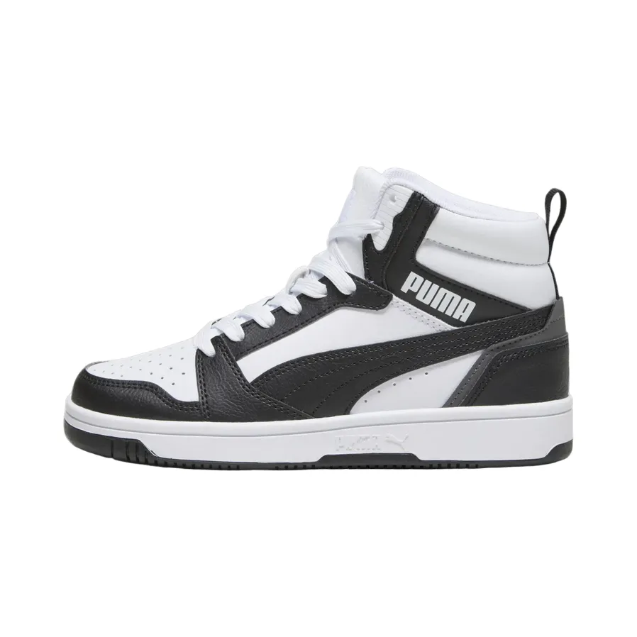 Puma scarpa sneakers alta da ragazzi Rebound V6 393831-01 bianco-nero