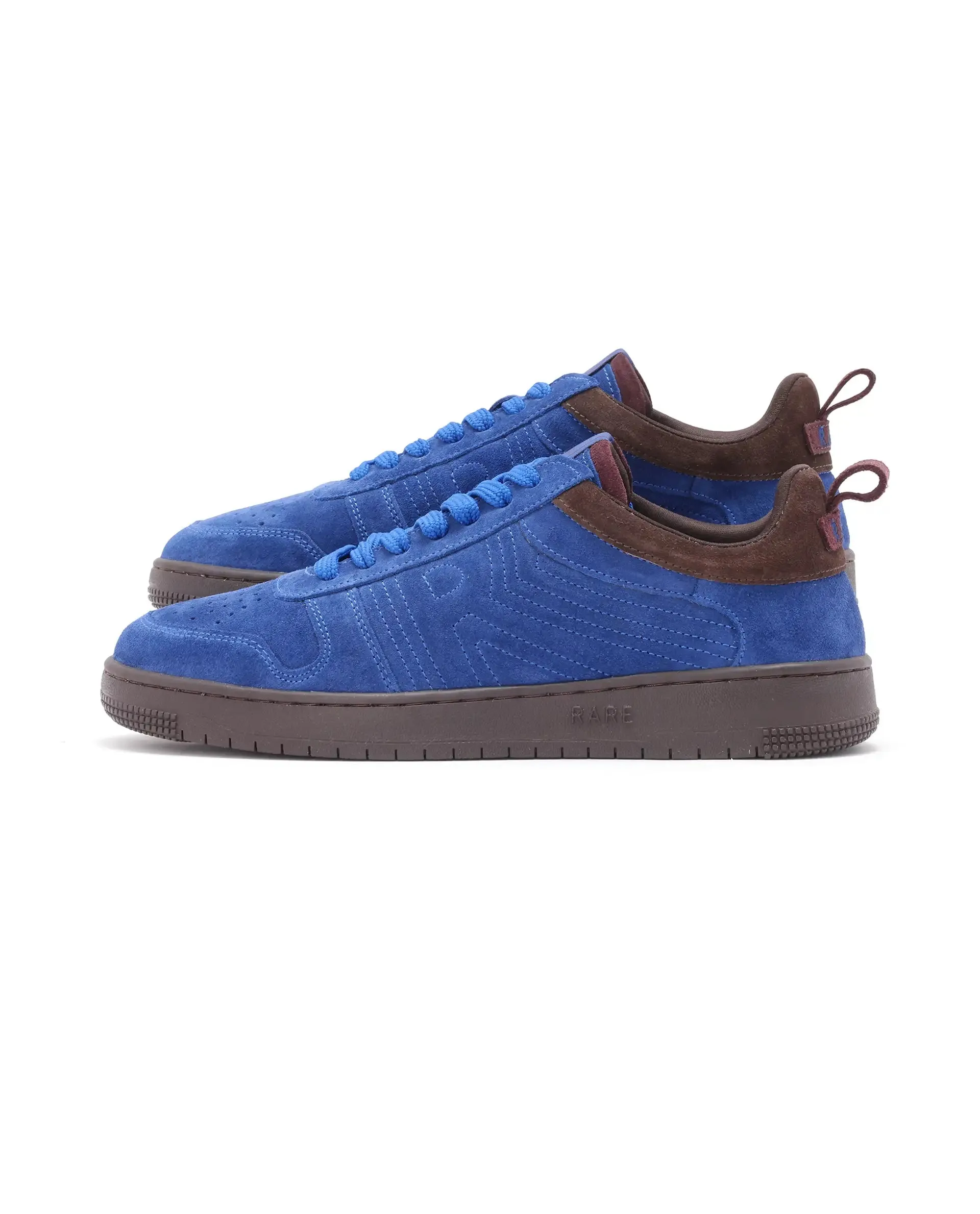 Rare Rabbit Men's Banes Blue Genuine Suede Leather Low-top Lace Up Sneaker Shoes