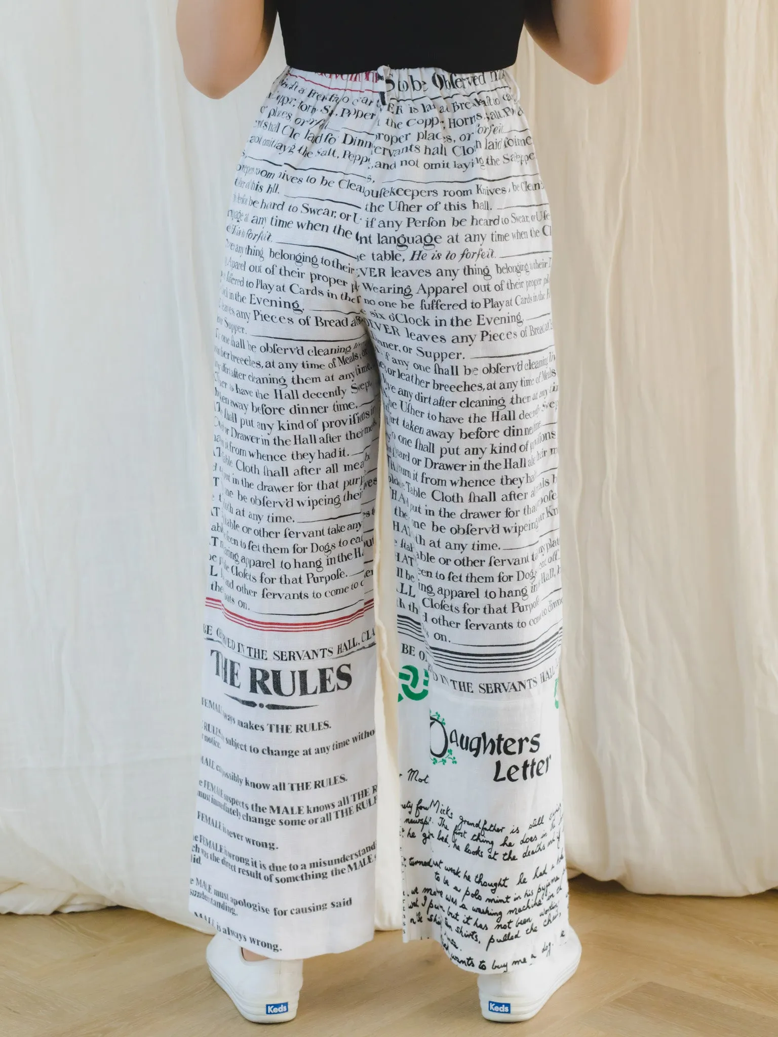 Re-Trousers Upcycled Trousers With Abstract Historic Print