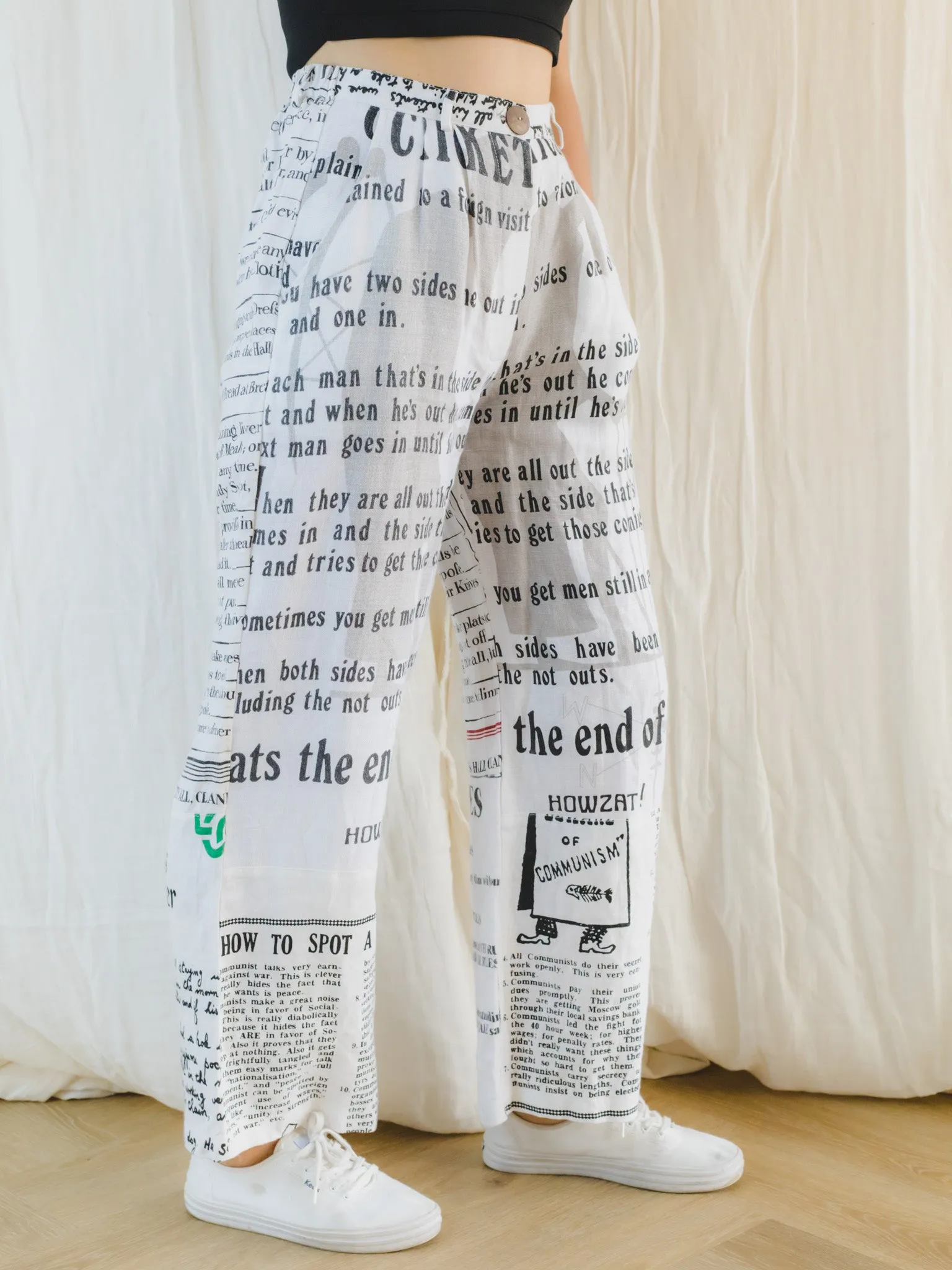 Re-Trousers Upcycled Trousers With Abstract Historic Print