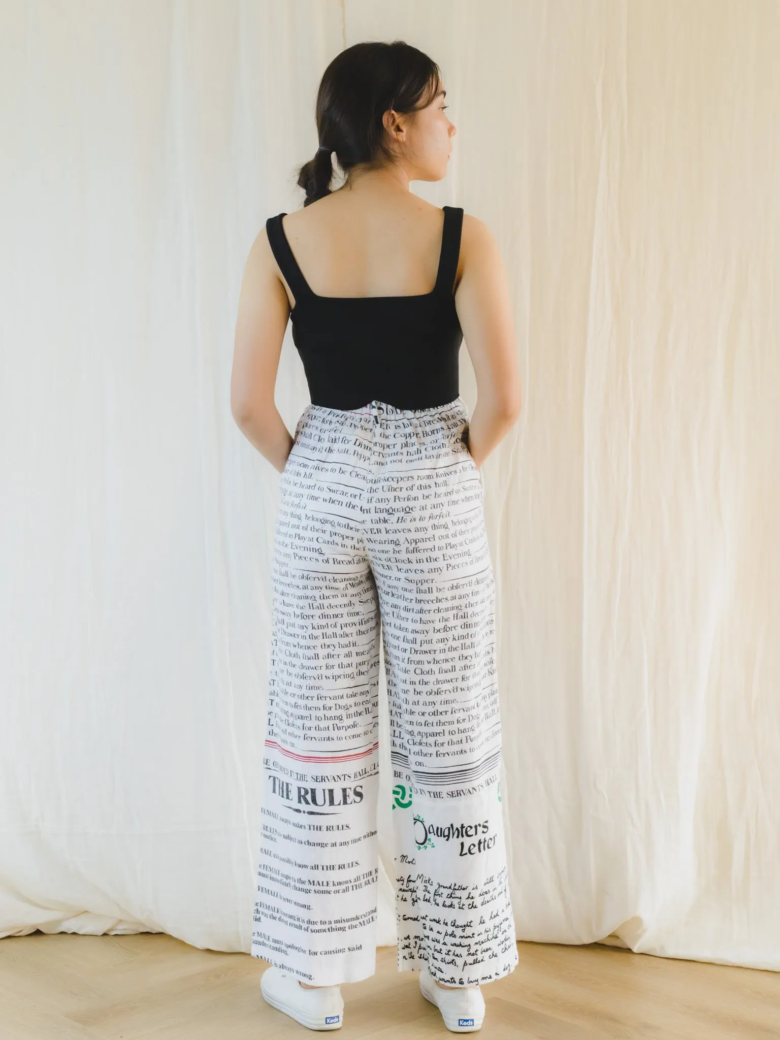 Re-Trousers Upcycled Trousers With Abstract Historic Print