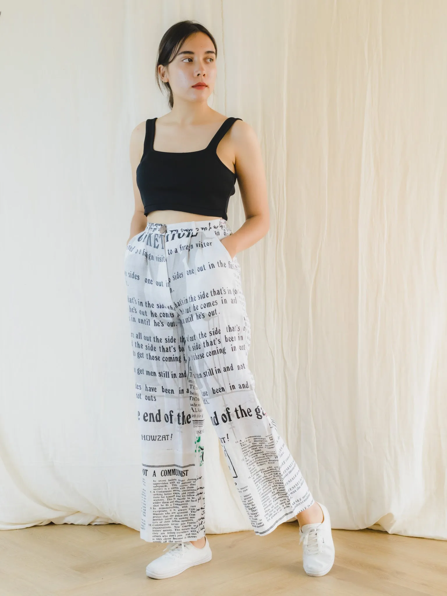 Re-Trousers Upcycled Trousers With Abstract Historic Print