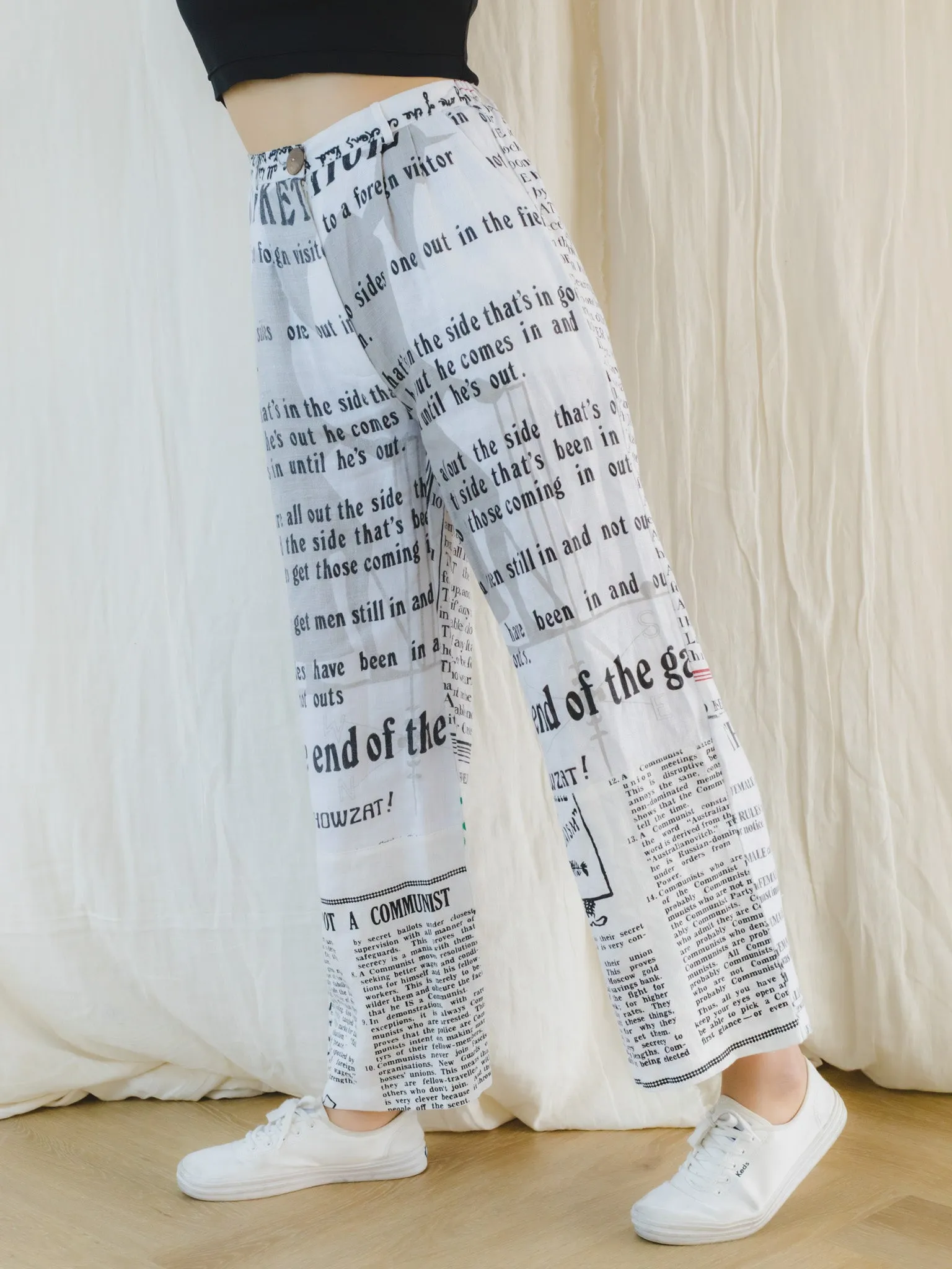 Re-Trousers Upcycled Trousers With Abstract Historic Print