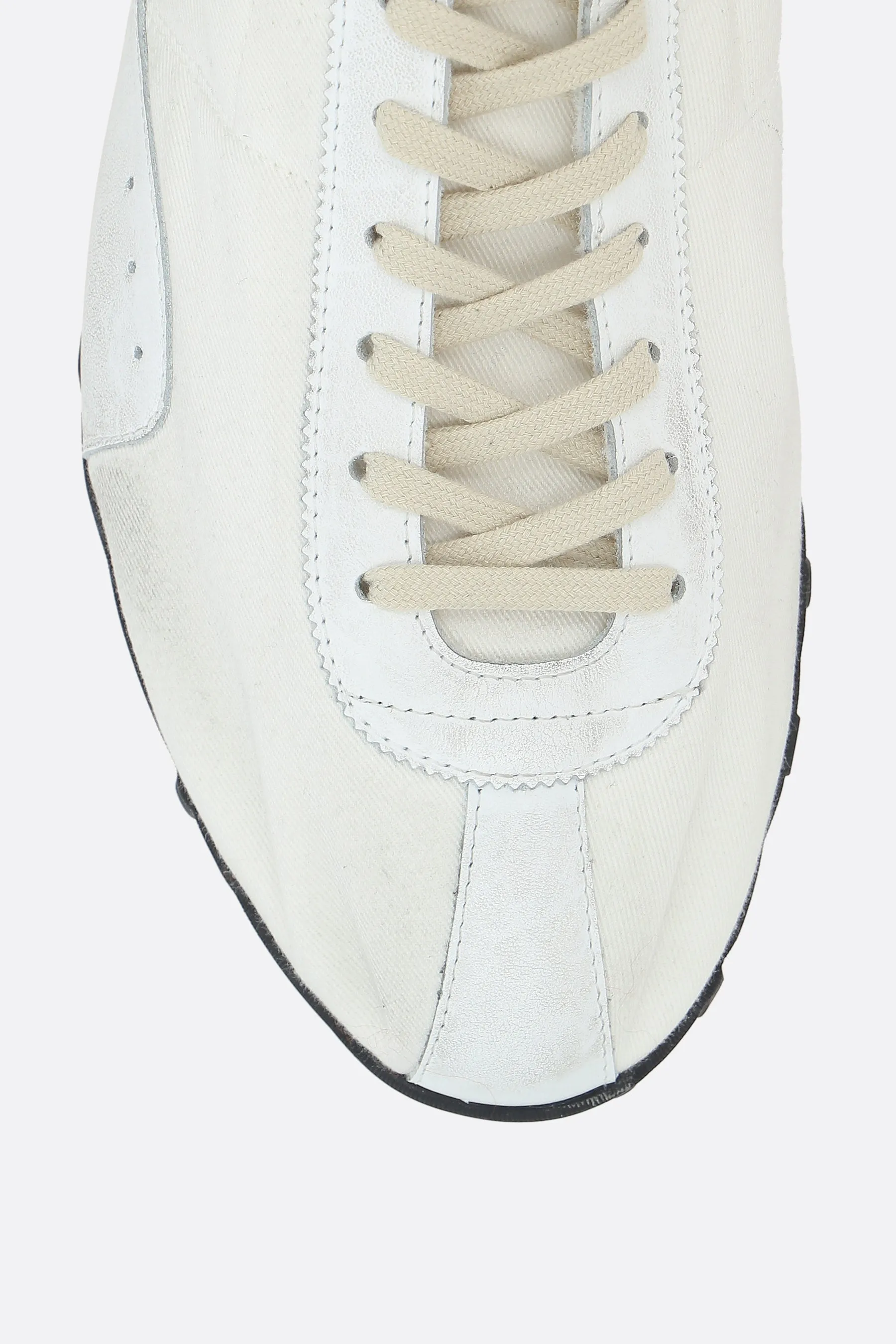 Retro-Style Mixed-Material Sneakers