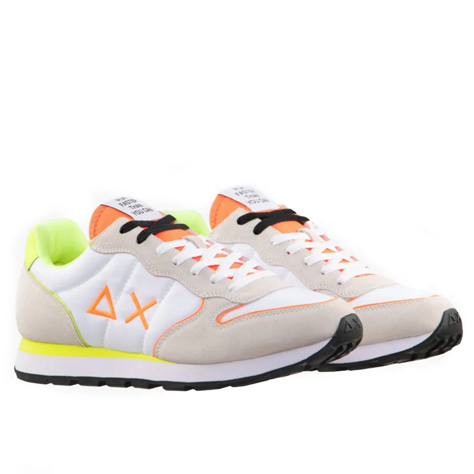 Scarpe Uomo Sun68 Sneakers Tom Nylon Fluo colore Bianco