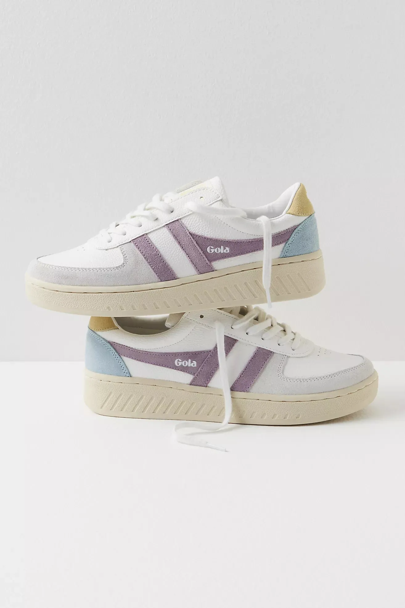 The Grandslam Trident Sneaker - White   Lily   Lemon