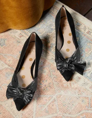 Vanessa Bow Shoes-Black/Gunmetal