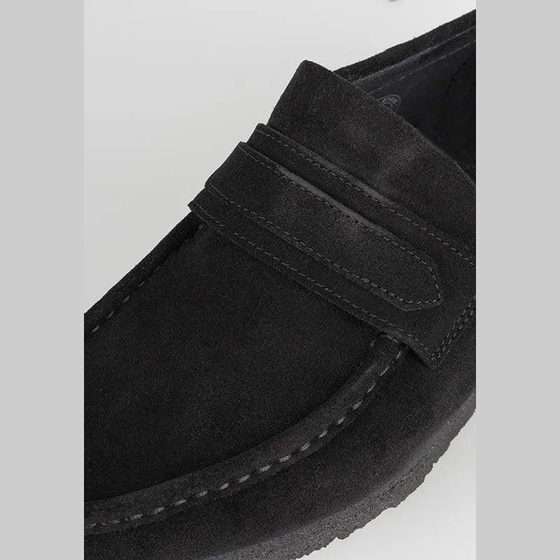 Wallabee Loafer - Black Suede