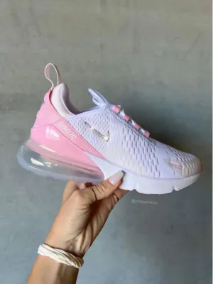 White Pink Swarovski Women's Nike Shoes Air Max 270