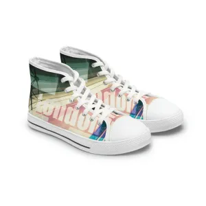 WOMEN'S HIGH TOP SNEAKERS (AOP) VINTAGE LONDON